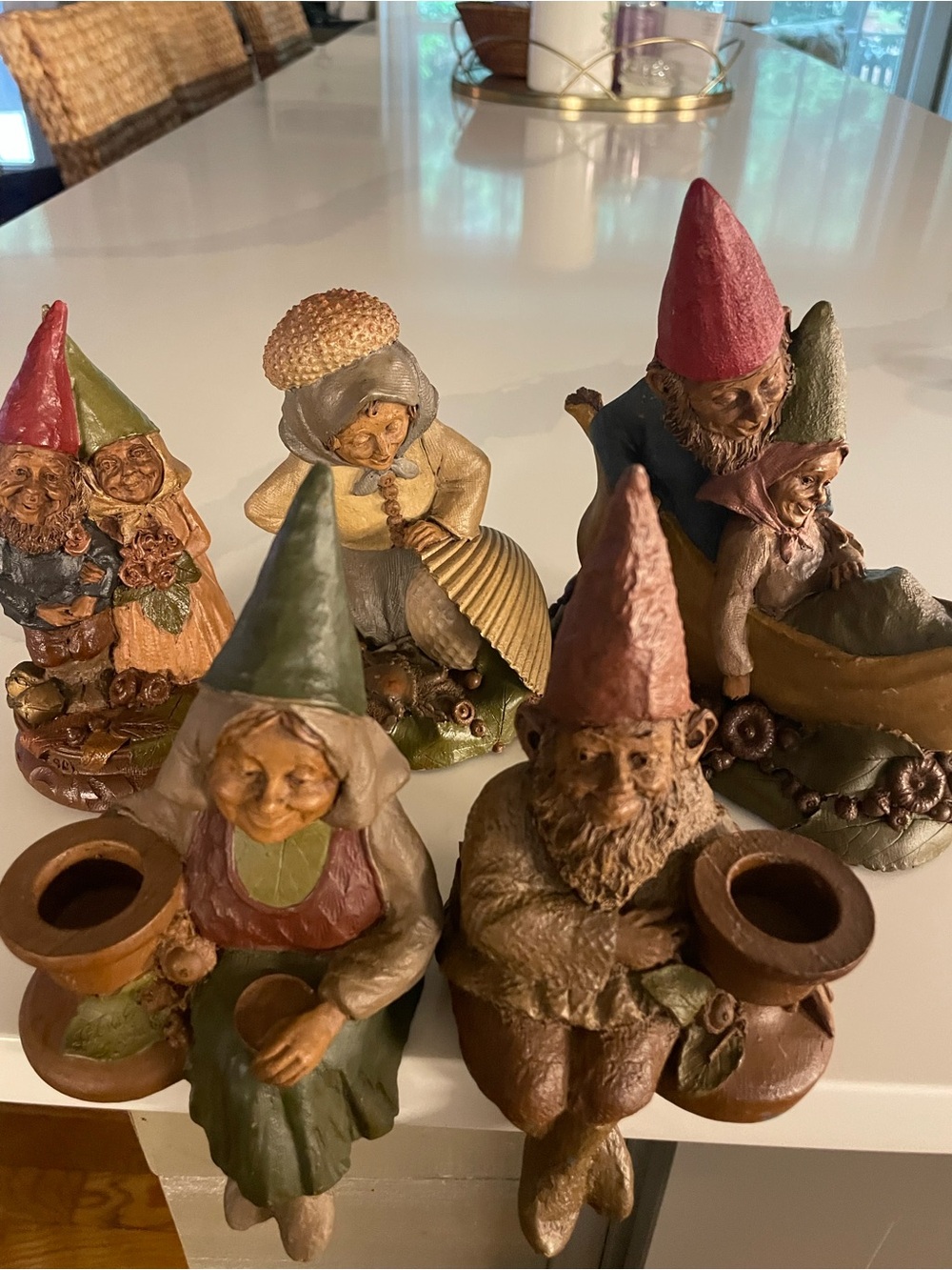 Whimisical little  Garden Gnomes resin collection 1990’s